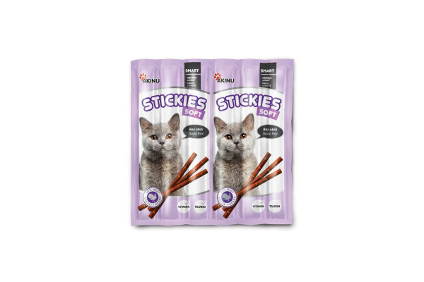 Akinu Stickies pro kočky 6x5g krůtí tyčinky