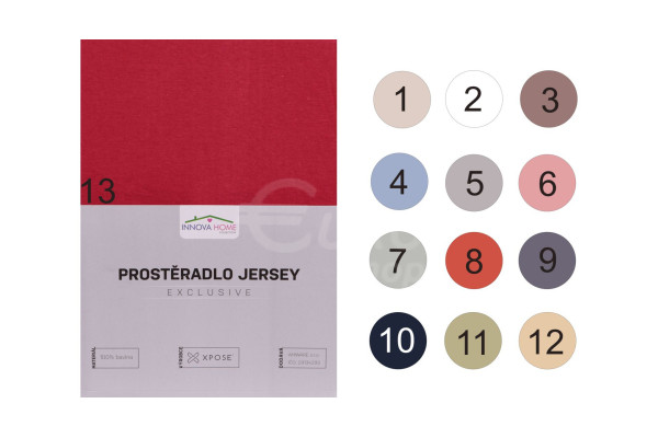 Prostěradlo bavlněné Innova Home JERSEY 180x200cm Různé barvy
