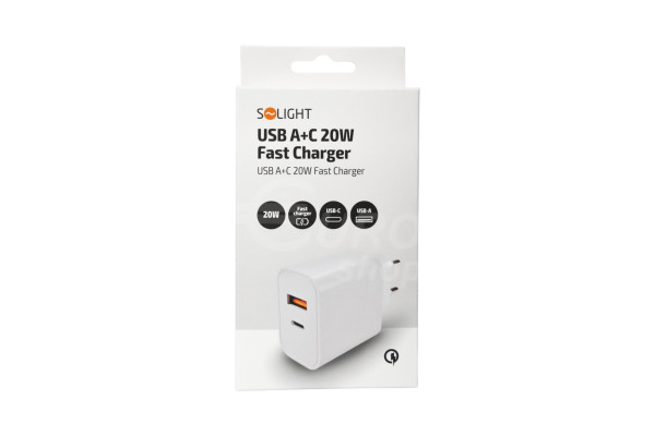 USB nabíjecí adaptér Solight A+C 20W